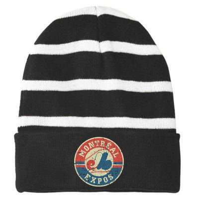 Montreal Expos Striped Beanie with Solid Band