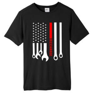 Mechanic Engineer Mechanist Garage American Flag Gift Idea Gift Tall Fusion ChromaSoft Performance T-Shirt