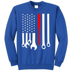 Mechanic Engineer Mechanist Garage American Flag Gift Idea Gift Sweatshirt