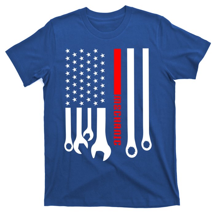 Mechanic Engineer Mechanist Garage American Flag Gift Idea Gift T-Shirt