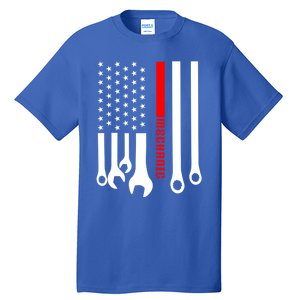 Mechanic Engineer Mechanist Garage American Flag Gift Idea Gift Tall T-Shirt