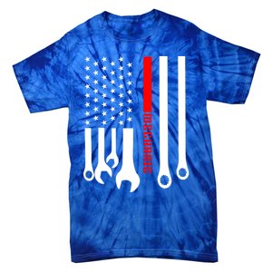 Mechanic Engineer Mechanist Garage American Flag Gift Idea Gift Tie-Dye T-Shirt