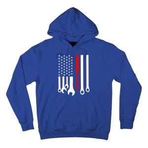 Mechanic Engineer Mechanist Garage American Flag Gift Idea Gift Tall Hoodie