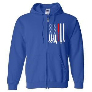 Mechanic Engineer Mechanist Garage American Flag Gift Idea Gift Full Zip Hoodie