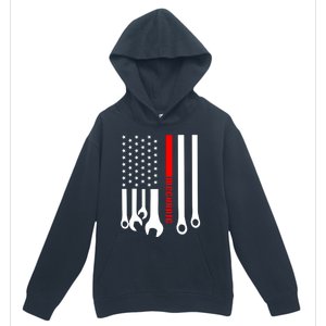 Mechanic Engineer Mechanist Garage American Flag Gift Idea Gift Urban Pullover Hoodie