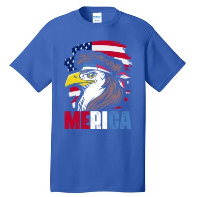 Merica Eagle Mullet 4th Of July For American Patriots Gift Tall T-Shirt