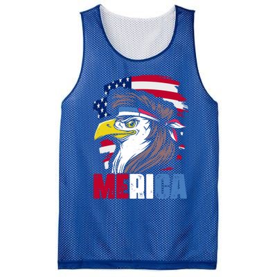 Merica Eagle Mullet 4th Of July For American Patriots Gift Mesh Reversible Basketball Jersey Tank