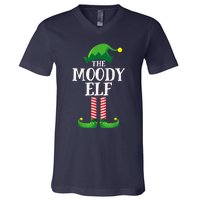 Moody Elf Matching Family Group Christmas Party V-Neck T-Shirt