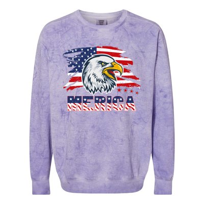 Merica Eagle Mullet Independence 4th Of July American Flag Gift Colorblast Crewneck Sweatshirt