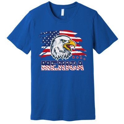 Merica Eagle Mullet Independence 4th Of July American Flag Gift Premium T-Shirt