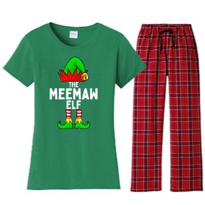 Meemaw Elf Matching Family Christmas  Women's Flannel Pajama Set