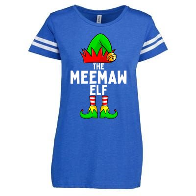 Meemaw Elf Matching Family Christmas  Enza Ladies Jersey Football T-Shirt