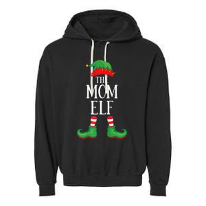 Mom Elf Matching Group Xmas Funny Family Christmas Garment-Dyed Fleece Hoodie