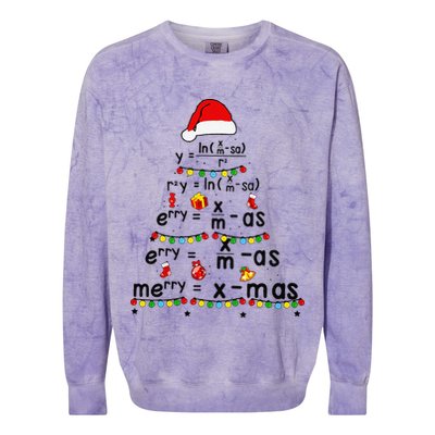 Math Equation Merry Xmas Funny Math Teacher Christmas Humor Colorblast Crewneck Sweatshirt