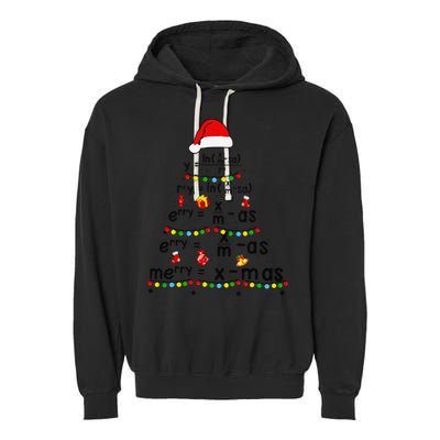 Math Equation Merry Xmas Funny Math Teacher Christmas Humor Garment-Dyed Fleece Hoodie