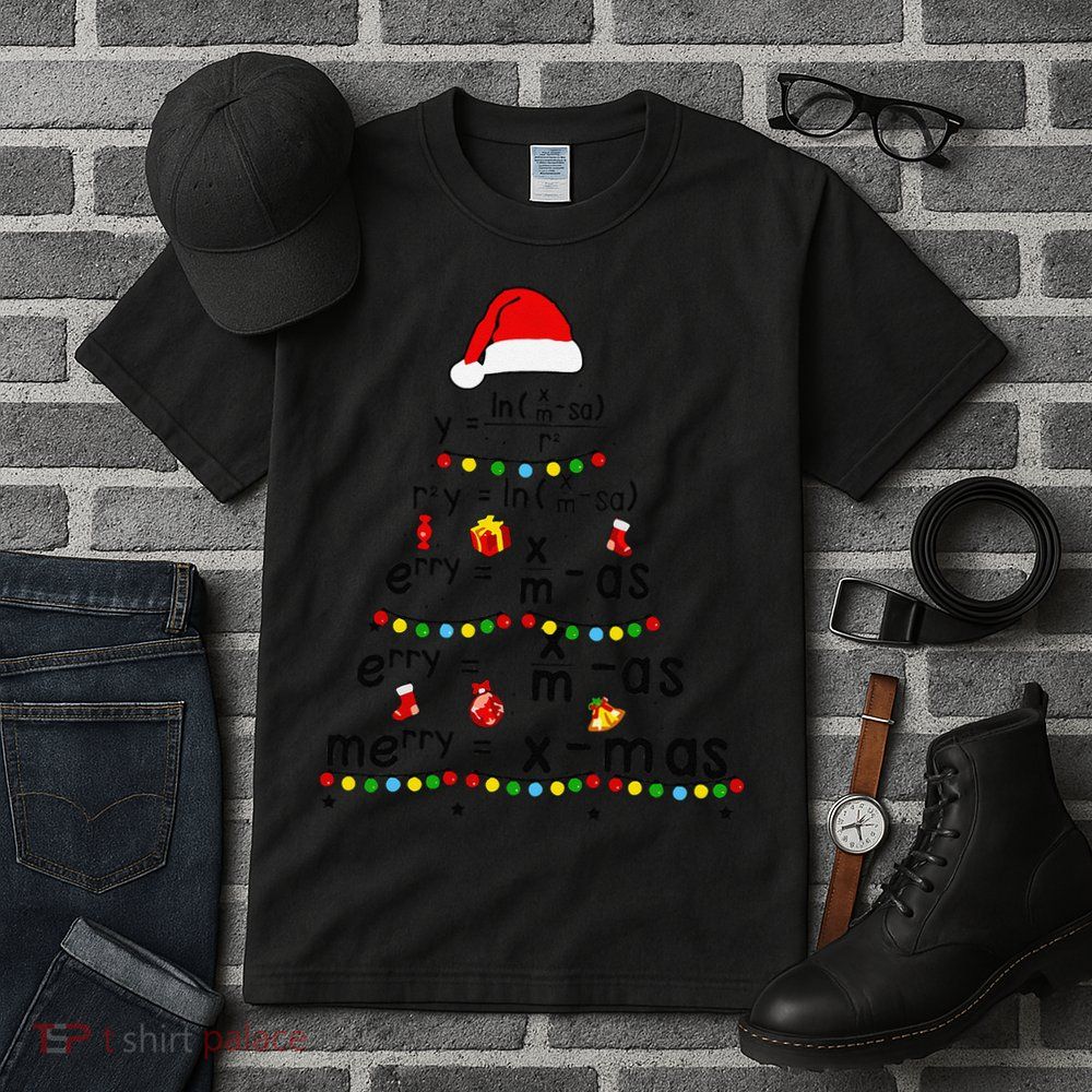 Math Equation Merry Xmas Funny Math Teacher Christmas Humor Tall T-Shirt