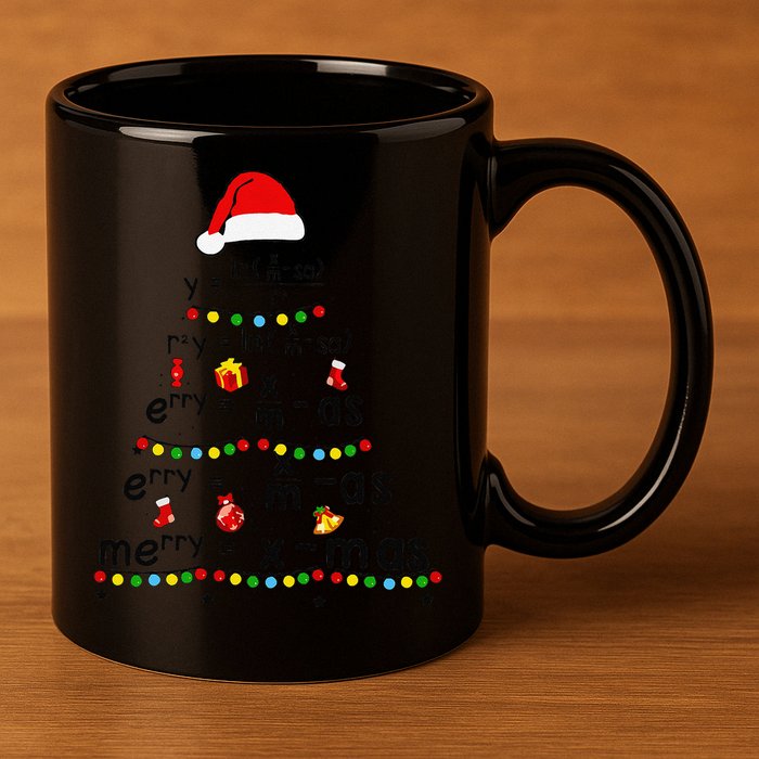 Math Equation Merry Xmas Funny Math Teacher Christmas Humor 11oz C Handle Ceramic Mug