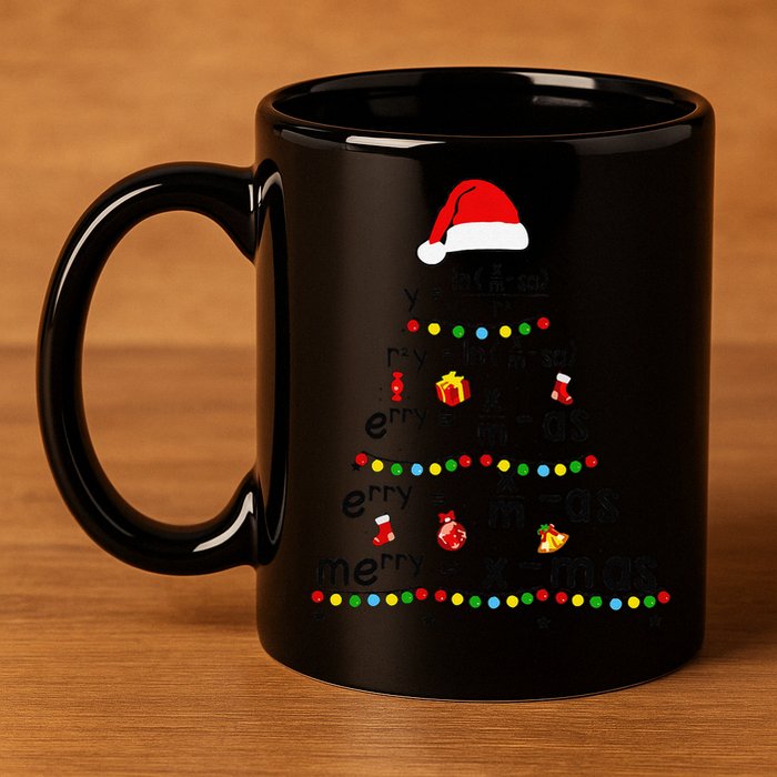 Math Equation Merry Xmas Funny Math Teacher Christmas Humor 11oz C Handle Ceramic Mug
