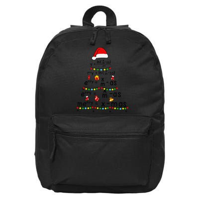 Math Equation Merry Xmas Funny Math Teacher Christmas Humor 16 in Basic Backpack