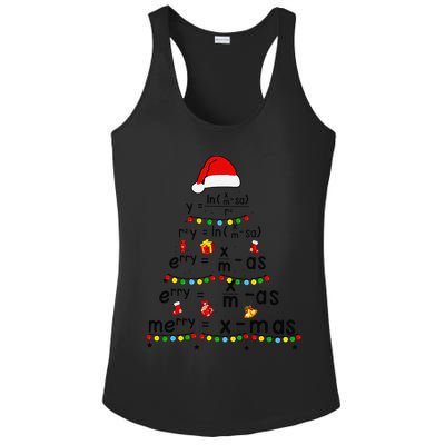 Math Equation Merry Xmas Funny Math Teacher Christmas Humor Ladies PosiCharge Competitor Racerback Tank