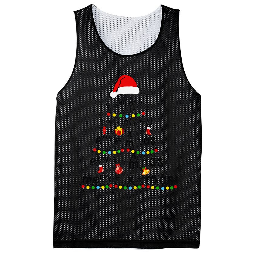 Math Equation Merry Xmas Funny Math Teacher Christmas Humor Mesh Reversible Basketball Jersey Tank