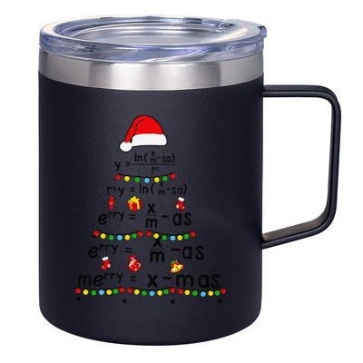 Math Equation Merry Xmas Funny Math Teacher Christmas Humor 12oz Stainless Steel Coffee Mug