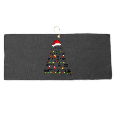 Math Equation Merry Xmas Funny Math Teacher Christmas Humor Large Microfiber Waffle Golf Towel