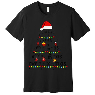 Math Equation Merry Xmas Funny Math Teacher Christmas Humor Premium T-Shirt