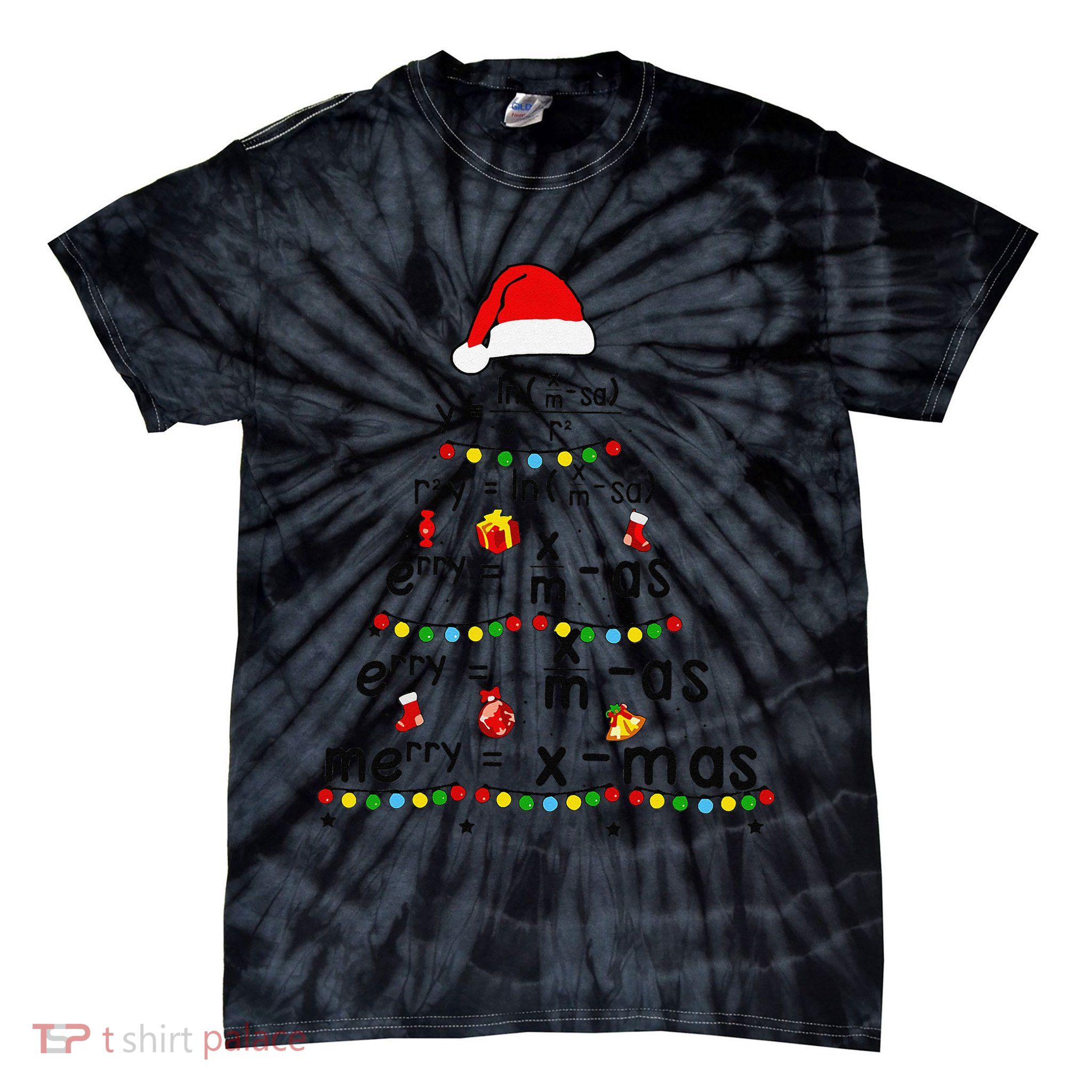 Math Equation Merry Xmas Funny Math Teacher Christmas Humor Tie-Dye T-Shirt