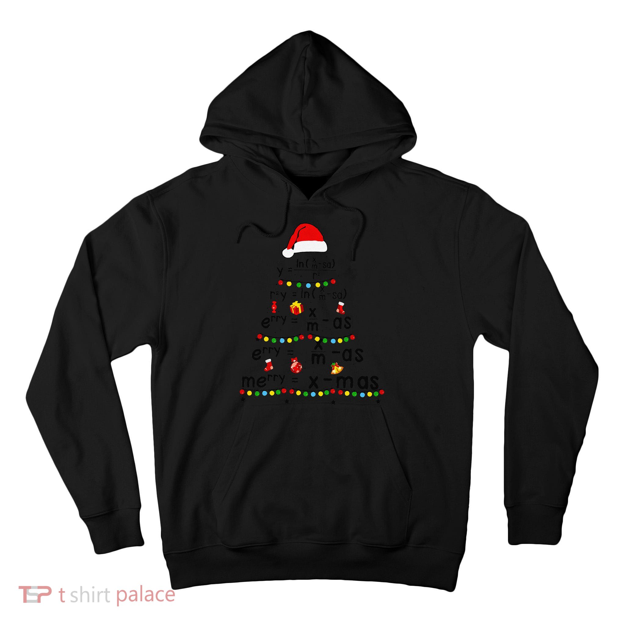 Math Equation Merry Xmas Funny Math Teacher Christmas Humor Tall Hoodie