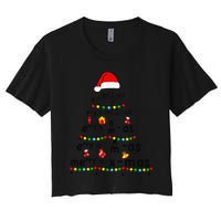 Math Equation Merry Xmas Funny Math Teacher Christmas Humor Women's Crop Top Tee
