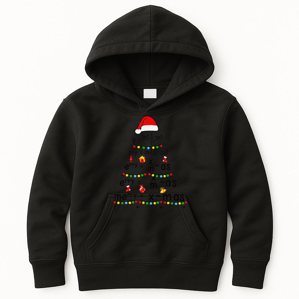 Math Equation Merry Xmas Funny Math Teacher Christmas Humor Kids Hoodie