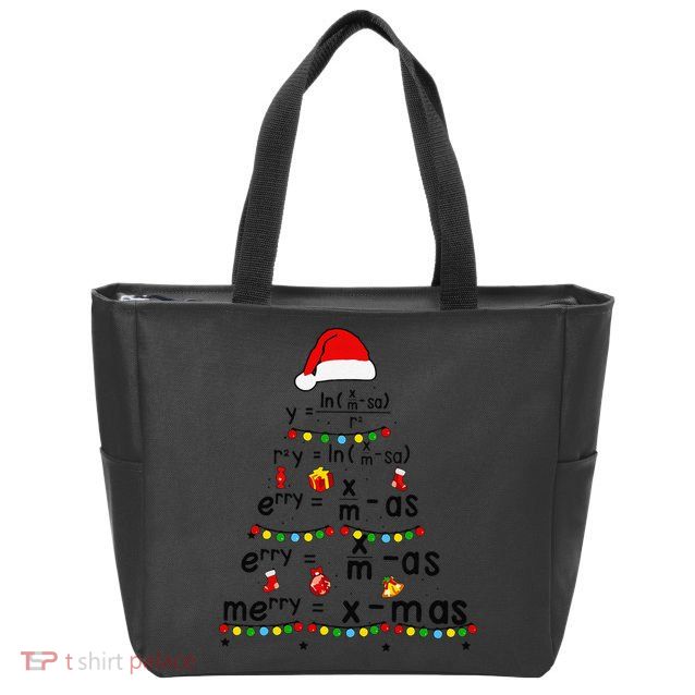 Math Equation Merry Xmas Funny Math Teacher Christmas Humor Zip Tote Bag