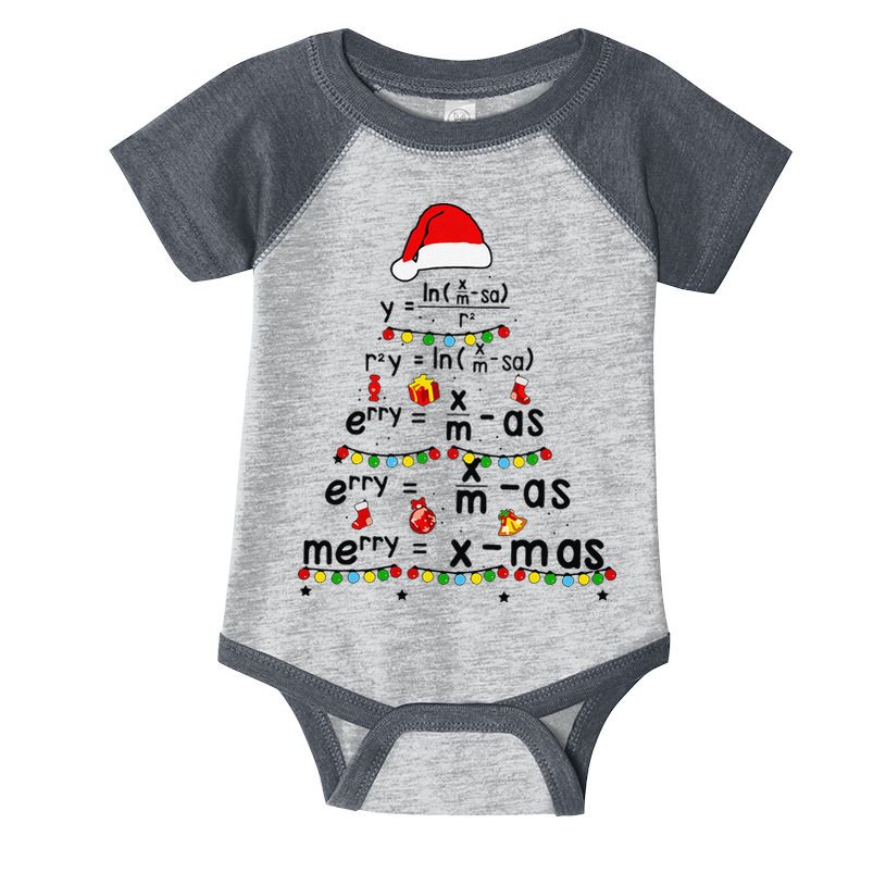 Math Equation Merry Xmas Funny Math Teacher Christmas Humor Infant Baby Jersey Bodysuit
