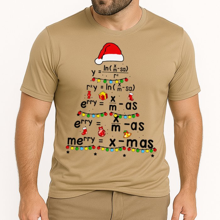 Math Equation Merry Xmas Funny Math Teacher Christmas Humor Cooling Performance Crew T-Shirt