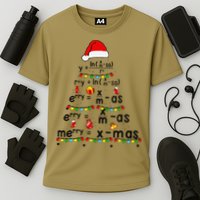 Math Equation Merry Xmas Funny Math Teacher Christmas Humor Cooling Performance Crew T-Shirt