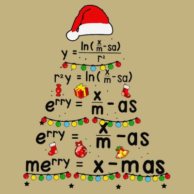 Math Equation Merry Xmas Funny Math Teacher Christmas Humor T-Shirt