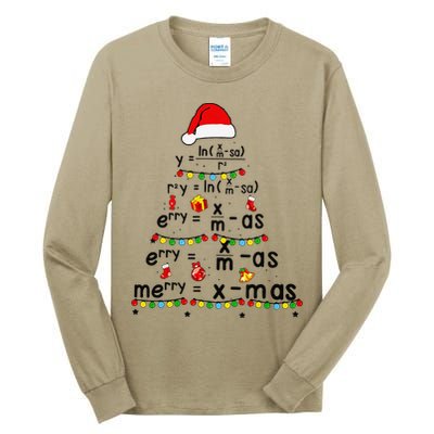Math Equation Merry Xmas Funny Math Teacher Christmas Humor Tall Long Sleeve T-Shirt