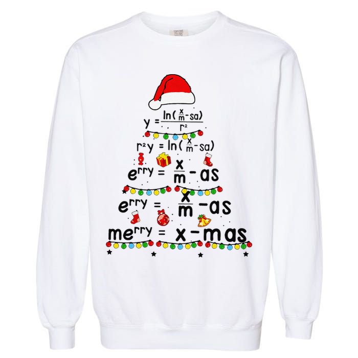 Math Equation Merry Xmas Funny Math Teacher Christmas Humor Garment-Dyed Sweatshirt