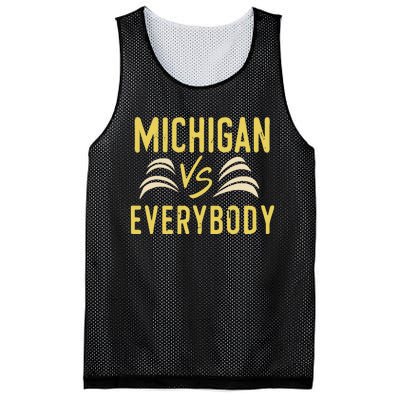 michigan everybody michigan vs versus against everyone  Mesh Reversible Basketball Jersey Tank