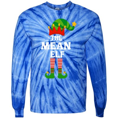 Mean Elf Matching Family Group Christmas Funny Gift Cool Gift Tie-Dye Long Sleeve Shirt