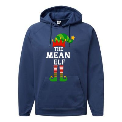 Mean Elf Matching Family Group Christmas Funny Gift Cool Gift Performance Fleece Hoodie