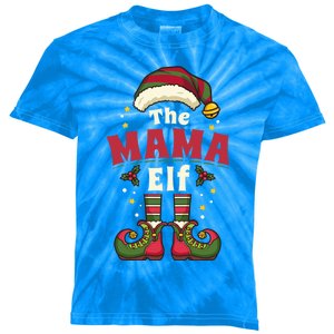 Mama Elf Mother Christmas Matching Family Gift Kids Tie-Dye T-Shirt