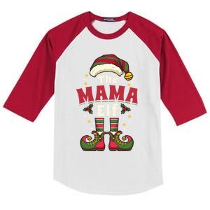 Mama Elf Mother Christmas Matching Family Gift Kids Colorblock Raglan Jersey