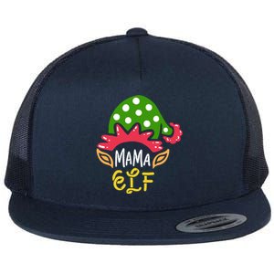 Mama Elf Mother Mom Funny Family Christmas Squad Costume Gift Flat Bill Trucker Hat