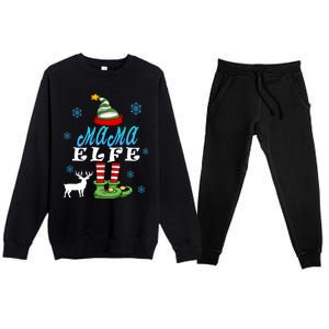 Mama Elf Mother Elf Christmas Elf Christmas Cool Gift Premium Crewneck Sweatsuit Set