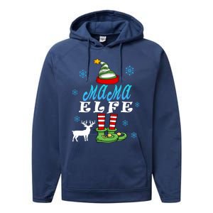 Mama Elf Mother Elf Christmas Elf Christmas Cool Gift Performance Fleece Hoodie