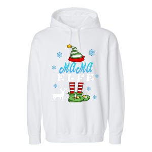 Mama Elf Mother Elf Christmas Elf Christmas Cool Gift Garment-Dyed Fleece Hoodie