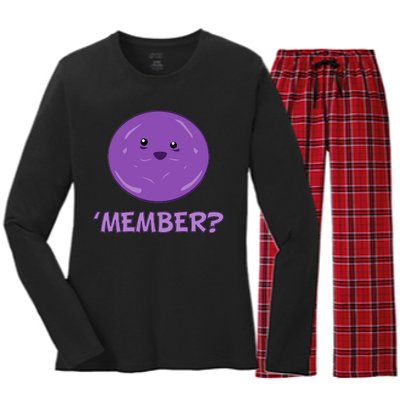 Member Berries 'Member? Funny Berry Meme Women's Long Sleeve Flannel Pajama Set 