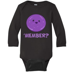 Member Berries 'Member? Funny Berry Meme Baby Long Sleeve Bodysuit